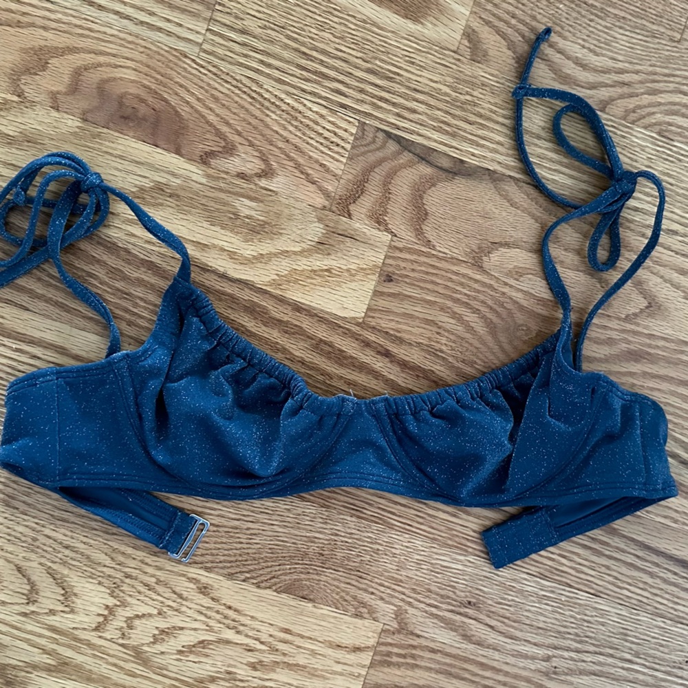 Abercrombie & Fitch Sparkle Navy Blue Bikini Top